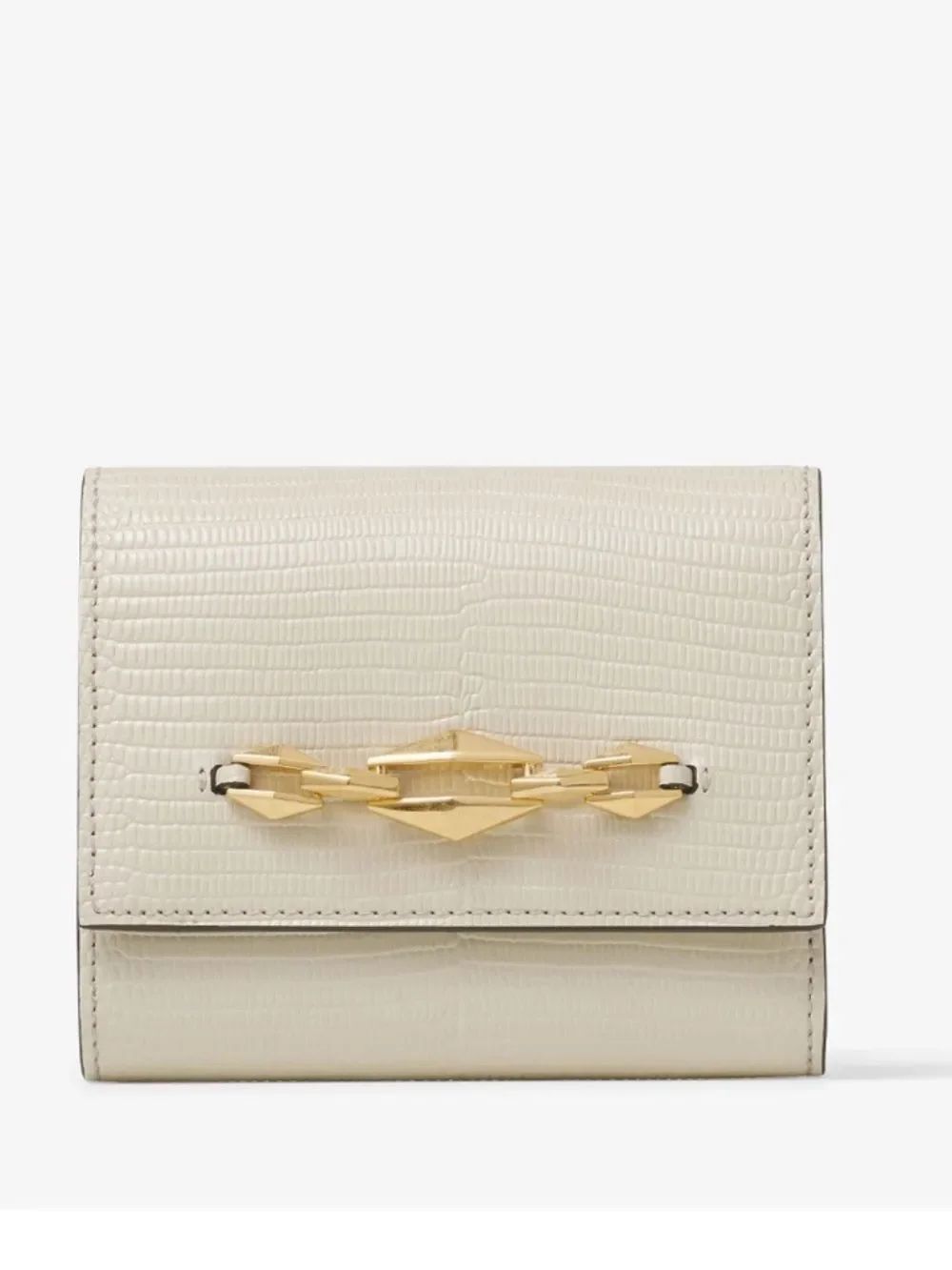 Jimmy Choo Miranda Croc Embossed Leather Women's Wallet Bamboo Color w/ dustbag